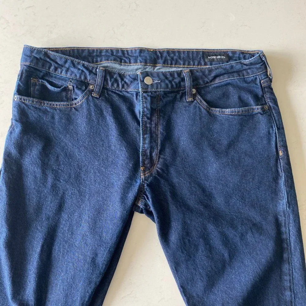 Bonobos Jeans Men 38X31 Blue All Season Cotton Blend Slim fit Stretch Jeans